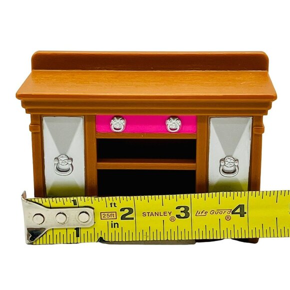 Fisher Price Loving Family Dollhouse Dining Room Hutch Buffet N7299 Brown 2008 - Picture 3 of 6